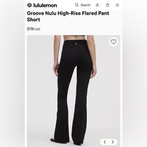 Lululemon Athletica Groove Nulu High Rise Flared Pant *Short Black Leggings